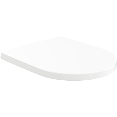 Villeroy & Boch Subway 3.0 WC-Sitz, Toilettendeckel mit Absenkautomatik, abnehmbarer Toilettensitz aus bruchsicherem Duroplast, Klodeckel Original Ersatzteil, D-Form, Weiß Alpin AntiBac, glänzend
