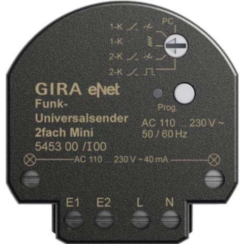 Gira 545300 Funk Universalsender Mini 2-Fach Gira eNet