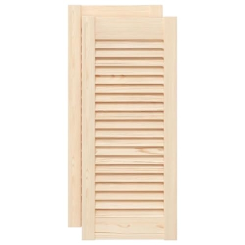 vidaXL Schranktüren Lamellen-Design 2 Stk. 69x29,5cm Massivholz Kiefer, Möbeltür, Kleiderschranktür, Lamellen-Paneel, Schranktür mit Lamellen