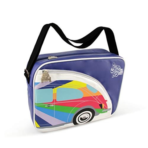 BRISA VW Collection - Volkswagen Schulter-Umhänge-Reise-Tasche-Freizeit-Bag mit VW Käfer Motiv (Käfer/Lila/Unisex/34 cm)