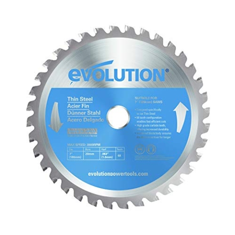 Evolution (T180TCT-68CS) - 180 mm Sägeblatt zum Schneiden von Baustahl - Metall-Sägeblatt mit Hartmetallbestückung erzeugt praktisch keine Hitze, Grate oder Funken