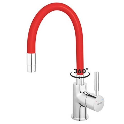 ZUMBA Küchenarmatur, flexibler Auslauf, Rot