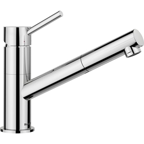 BLANCO KANO-S | Küchenarmatur in chrom | Hochdruck | Mit herausziehbarem Schlauch | Rückflussverhinderer | Keramik Kartusche | Gesicherte Wasserqualität & wassersparend