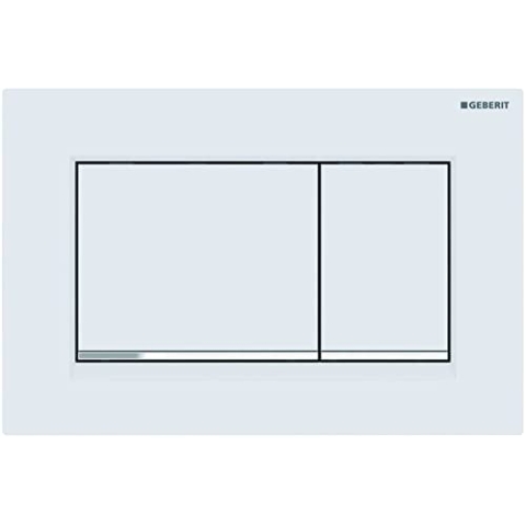 Geberit Betätigungsplatte Sigma 30 (für 2-Mengen Spülungen, Betätigung von vorne, Platte + Tasten weiß matt, Streifen chrom) 115883JT1