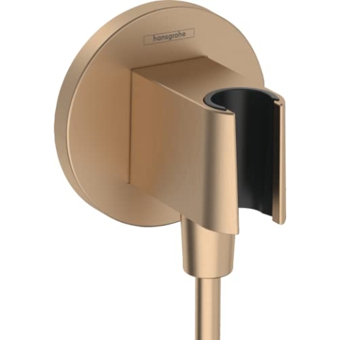 hansgrohe Wandanschluss mit Duschkopfhalterung FixFit S, Brushed Bronze