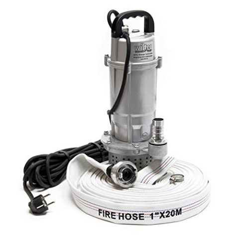 Schmutzwasserpumpe 370 W Tauchpumpe mit 1.500 l/h Fördermenge inkl. 20 m Schlauch Pumpe