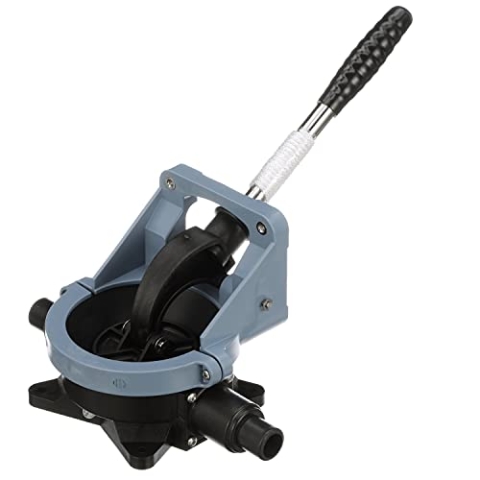 Whale BP9013 Gusher Urchin Manuelle Bilgepumpe – Thru-Deck/Bulkhead, bis zu 14,5 GPM Durchflussmenge, 1 Zoll oder 1 ½ Zoll Schlauchanschluss, Schwarz/Blau, Einheitsgröße