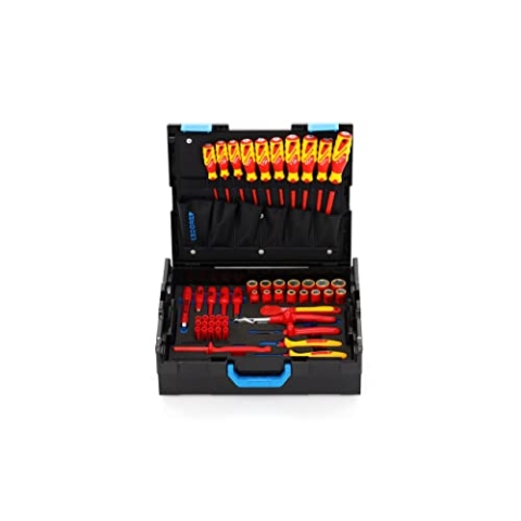 GEDORE VDE-Werkzeugkoffer HYBRID, Set 53-tlg, gefüllt, Werkzeug für Elektriker, Kunststoffkoffer, VDE-isoliert, 1100-1094