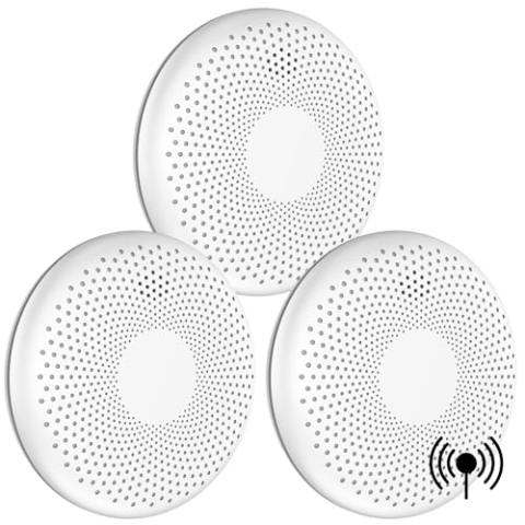 Aroha Link Vernetzte Rauchmelder und Kohlenmonoxid Melder - 10 Jahre Batterie - Kombination CO Melder & Feuermelder Vernetztbar, Kombinationsmelder - 3 Set