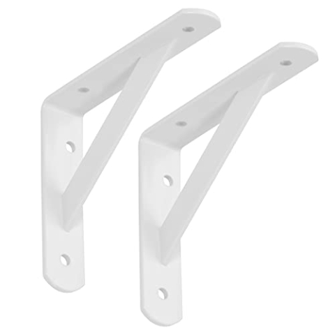 SOTECH 10er Set Regalkonsolen (150 x 125 x 30 mm, weiß, pulverbeschichtet), Regalbodenträger mit Querstrebe zur Stabilisierung