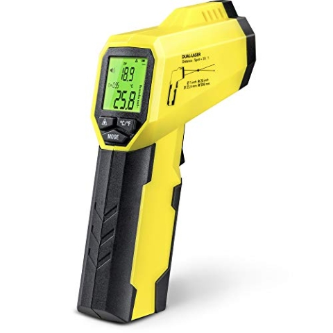 TROTEC Infrarot Thermometer BP25 – Laser Thermometer, Taupunkt Erkennung – Messbereich -50°C bis +260°C, Pyrometer