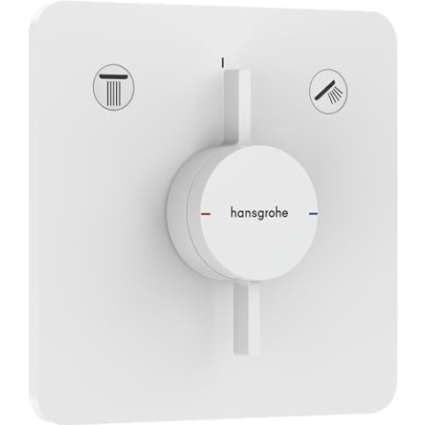 hansgrohe DuoTurn Q - Duscharmatur Unterputz für 2 Verbraucher, Mischbatterie Dusche, Einhebelmischer für iBox universal 2, Mattweiß