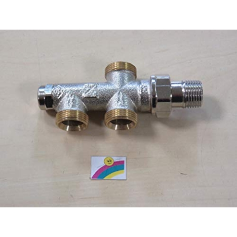 TA Heimeier Verteiler Duolux 1/2 RG von für 1-Rohran mit Absperrung, 3803-02.000