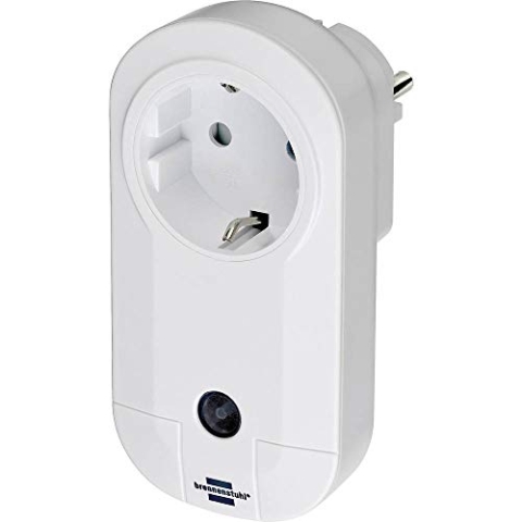 Brennenstuhl BrematicPRO Smarte Steckdose/Funksteckdose für Innen mit Energiemessung (per App, Fernbedienung oder Alexa steuerbar)