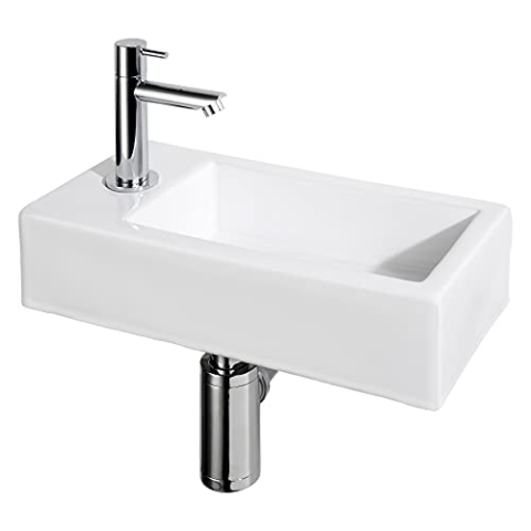 Differnz Helios Fonteinset - Koudwaterkraan Links - Chroom - 37.5 x 18.5 x 9.5 cm