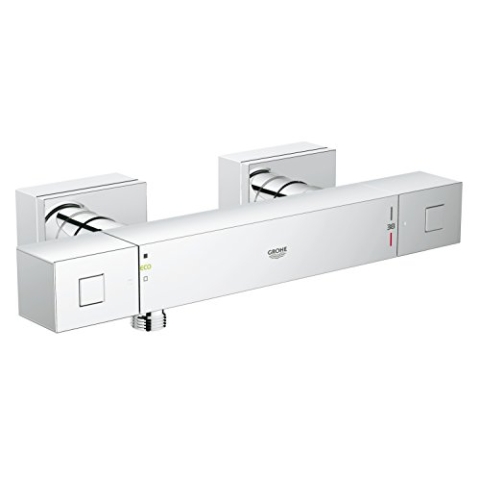 GROHE Grohtherm Cube - Thermostat Brausebatterie (wassersparend, Eigensicher gegen Rückfließen, Wandmontage) chrom, 34488000