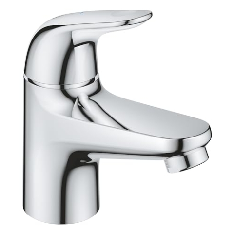 GROHE Swift - Waschtischarmatur (wassersparend, ~13cm hoch, inkl. Montagewerkzeug, Hochdruckarmatur, Zugstange), chrom, 20617001