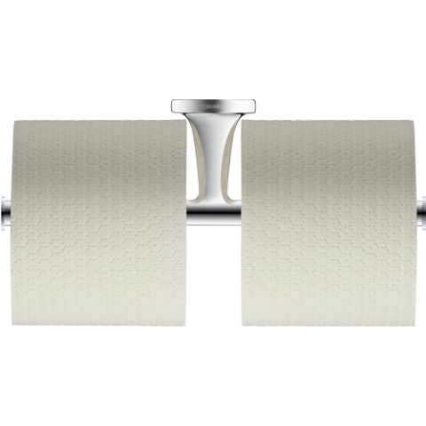 Duravit Papierrollenhalter Starck T, für 2 Rollen, Wandmontage, Chrom