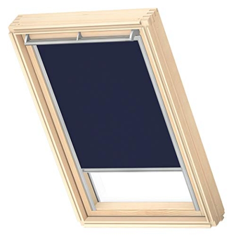 VELUX Original Dachfenster Verdunkelungsrollo, mit Grauer Führungsschiene, Dunkelblau, für SK06