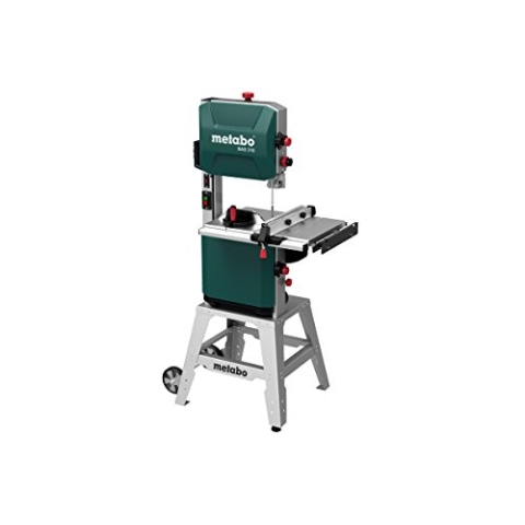 metabo Bandsäge BAS 318 Precision DNB - 900 W, 170 mm Schnitthöhe, 2 Geschwindigkeiten - Hohe Präzision, LED-Licht, werkzeuglose Einstellung, für Holz und Metall - Inkl. Untergestell und Zubehör