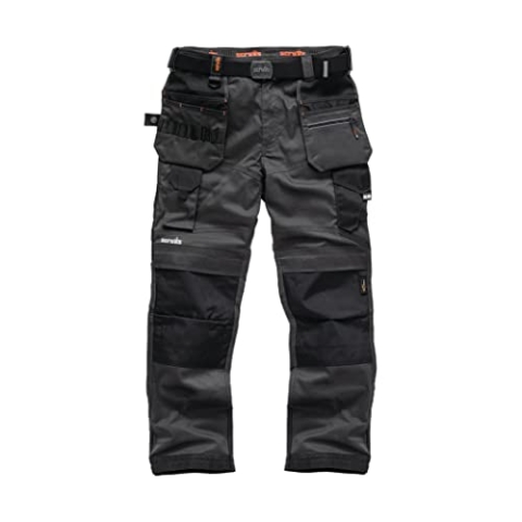 Scruffs Arbeitshose mit Holstertaschen „Pro Flex“, anthrazit 54R / 54 (T54789)