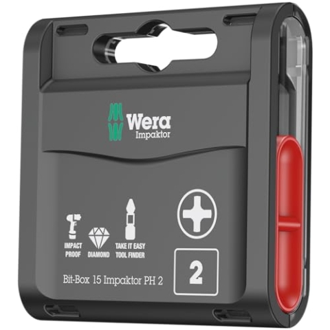 Wera Bit-Sortiment, Bit-Box 15 Impaktor PH 2, 15-teilig, 05057752001