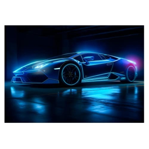 WallArena - Vlies Fototapete Kinderzimmer 416x290 cm Auto Sportwagen Gaming Junge für Kinder Jungs - Fototapeten Tapeten für Kinder Kindertapete - Vliestapete Wandtapete Tapete 3D Effekt