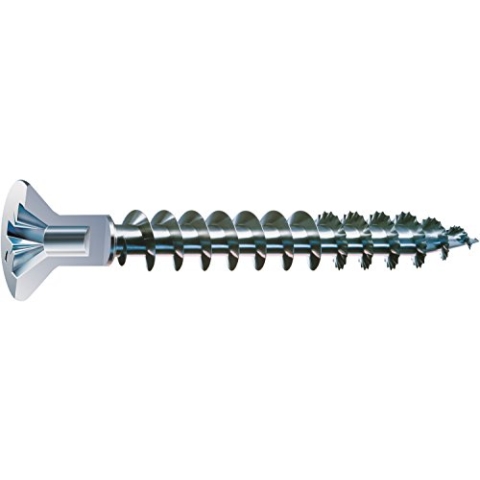 SPAX Universalschraube mit Kopflochbohrung, 4,5 x 35 mm, 500 Stück, Kreuzschlitz Z2, Kleiner Senkkopf (Ø 5mm), Vollgewinde, WIROX A3J, 0271010450355