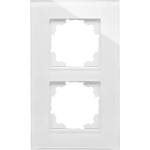 Kopp Glas-Abdeckrahmen 2-Fach reinweiß für Schalterprogramm Athenis und HK07 405402001, weiß, Glas weiß