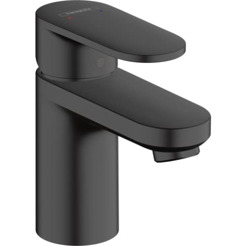 hansgrohe Waschtischarmatur Vernis Blend, Wasserhahn Bad mit Auslauf Höhe 70 mm, mit Zugstange, Badarmatur wassersparend, Mattschwarz