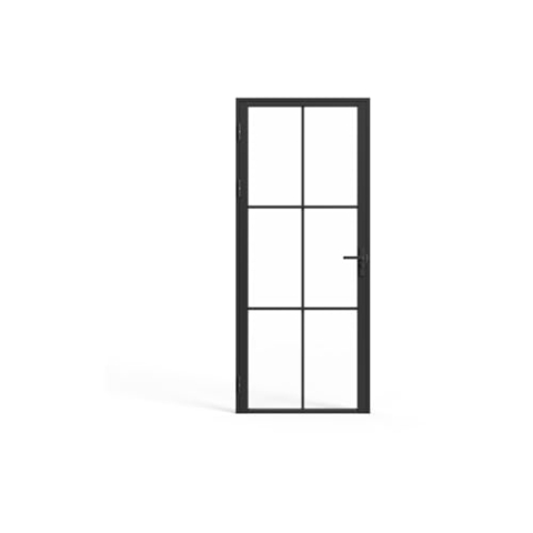 Vente-unique-Tür-Set - wendbar - Aluminium & Sicherheitsglas - 204 x 73 cm - SEROTO
