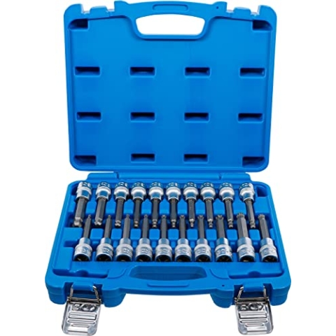 BGS 5170 | Bit-Einsatz-Satz | Antrieb Innenvierkant 12,5 mm (1/2") | Innensechskant, T-Profil (für Torx), Innenvielzahn (für XZN) mit Kugelkopf | 20-tlg.