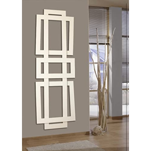 Badheizkörper Design ART 2, HxB 180 x 60 cm 1019 Watt weiß Szagato Handtuchheizung Handtuchwärmer Design Heizkörper Mittelanschluss Bad Heizkörper vertikal moderner Heizkörper flach modern