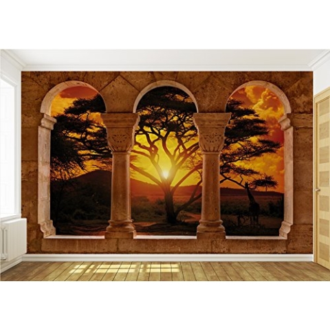 Vlies Fototapete Tapete Vliestapete ForWall Sonnenuntergang Afrika AF770VE XXXL (416cm x 254cm) Photo Wallpaper Mural