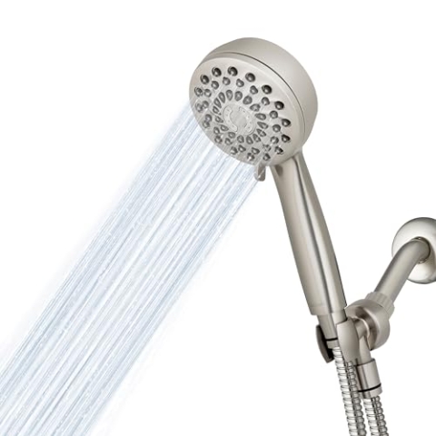 Waterpik Hochdruck-Handbrause mit Schlauch, PowerPulse-Massage, 7 Modi, gebürstetes Nickel, XPB-769ME