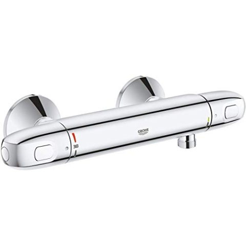 GROHE Grohtherm 1000 - Thermostat-Brausebatterie (wassersparend, langlebige Oberfläche, Wandmontage), chrom, 34143003