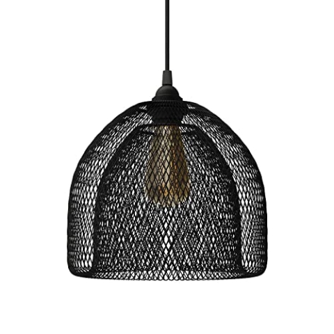 creative cables - Lampenschirmkäfig Ghostbell XL aus Metall mit E27-Anschluss - Schwarz