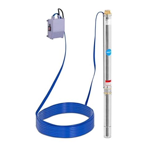 hillvert HT-ROBSON-SP550-80 Brunnenpumpe 3.780 l/h 750 W 85 m Sandgehalt max. 25% Garten Tiefbrunnenpumpe Unterwasserpumpe