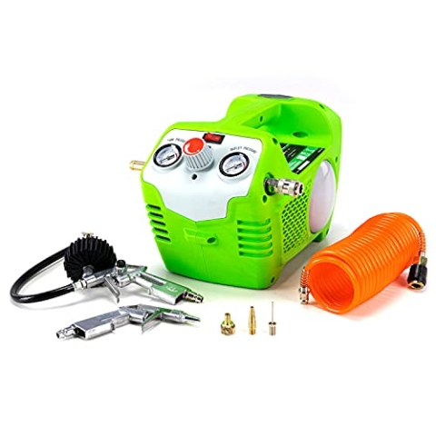 Greenworks G40AC Akku Kompressor und Luftpumpe mit Zubehör, 8 Bar, 40L/min, 240W OHNE 40V Akku & Schnellladegerät, 3 Jahre Garantie