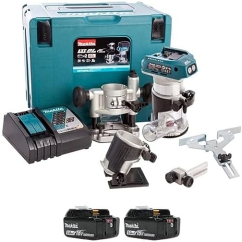 Makita DRT50RTJX2 Fresadora Multifuncion 18V 8Mm, 18 V, Bunt