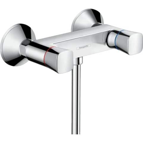 hansgrohe 2-Griff Brausemischer Logis, Aufputz Brausebatterie, Duscharmatur für 1 Funktion, Chrom