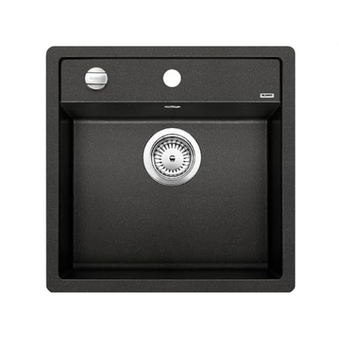 BLANCO DALAGO 5-F | Granitspüle aus SILGRANIT anthrazit | Einbauart: Flächenbündig | für 50 cm breite Unterschränke | Großes Beckenvolumen für optimale Nutzung | Reinigungsfreundliche Öberfläche