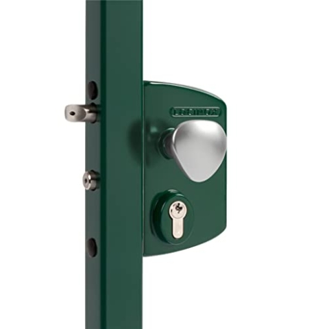 LOCINOX Elektroschloss LIKQ U2 - stromlos geschlossen | Pulverbeschichtet | Für Dreh- Flügeltore (RAL6005 - Moosgrün, Rahmenbreite 30-50 mm)