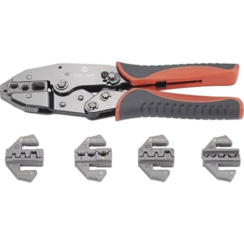 TOOLCRAFT PZ-506 430461 Crimpzangen-Set 6teilig Isolierte Kabelschuhe, Unisolierte, geschlossene Kabelschuhe, Offene, u