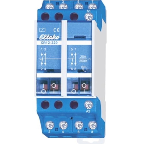 Eltako Installationsschütz 230V. 2 Schließer + 2 Öffner 25A/250V AC XR12-220-230V