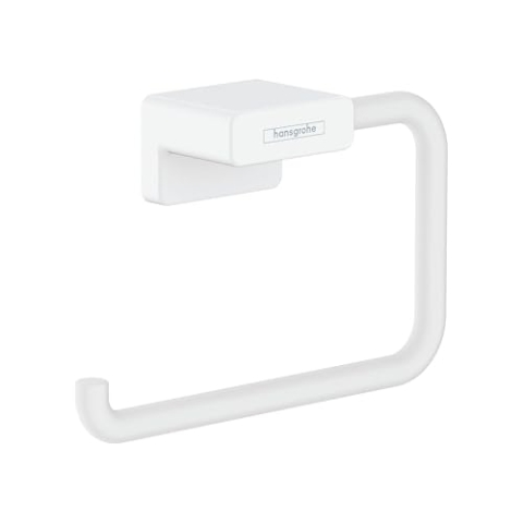 hansgrohe AddStoris - Toilettenpapierhalter, Klopapierhalter für Wandmontage, Klorollenhalter, verdeckte Befestigung, Badezimmer Zubehör, Mattweiß, 41771700