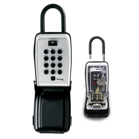MASTER LOCK Schlüsseltresor mit Bügelhalterung [Medium] [Wetterfest] [Bügel] [Druckknopf] - 5422EURD - Schlüsselsafe