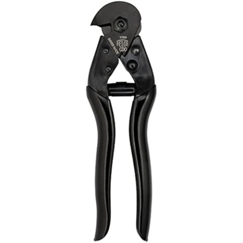 FELCO CDO Einhand-Kabelschere (Schnittdurchmesser 5 mm, für Stacheldraht, Drahtschere, Länge 195 mm, Gewicht 280 g)