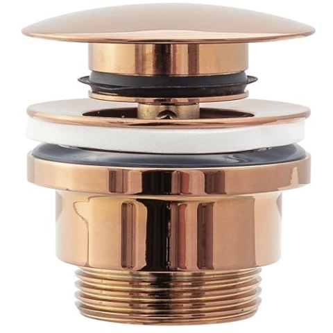 Rea Waschbeckenstöpsel universal Click-clack Rose Gold Pop-Up Ablaufgarnitur für Waschbecken & Waschtisch (Rose Gold)