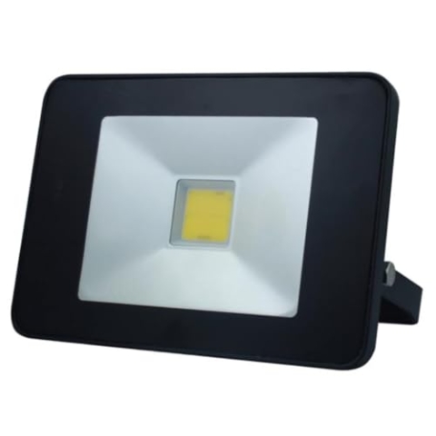 Perel LED-Strahler, 20 W, 2050 lm, 4000°K, neutralweiß, für innen und außen, verstellbare Montagehalterung, Fernbedienung, Aluminium, schwarz